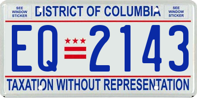 DC license plate EQ2143