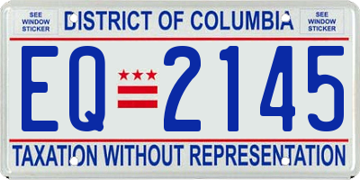 DC license plate EQ2145