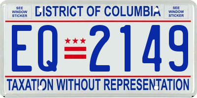DC license plate EQ2149