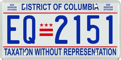 DC license plate EQ2151