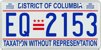 DC license plate EQ2153