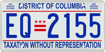 DC license plate EQ2155