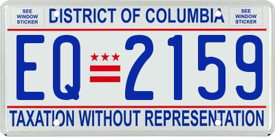 DC license plate EQ2159