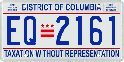 DC license plate EQ2161