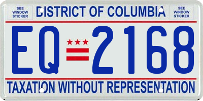 DC license plate EQ2168