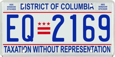 DC license plate EQ2169