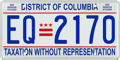 DC license plate EQ2170