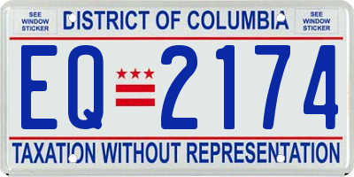 DC license plate EQ2174