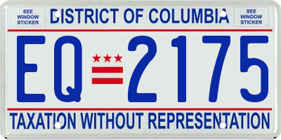 DC license plate EQ2175