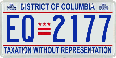 DC license plate EQ2177