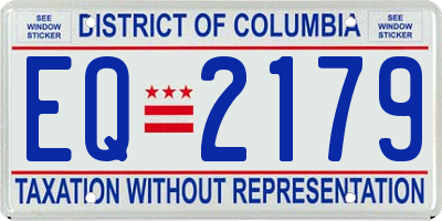 DC license plate EQ2179