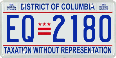 DC license plate EQ2180