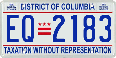 DC license plate EQ2183