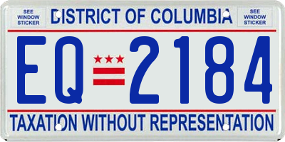 DC license plate EQ2184