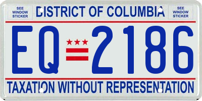 DC license plate EQ2186