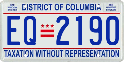 DC license plate EQ2190