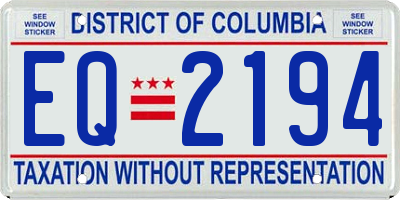 DC license plate EQ2194
