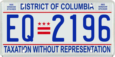 DC license plate EQ2196