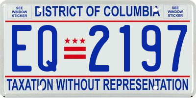 DC license plate EQ2197