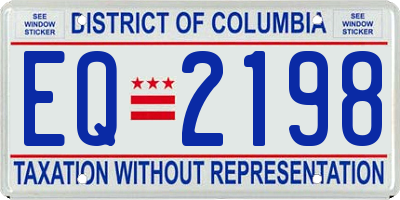 DC license plate EQ2198