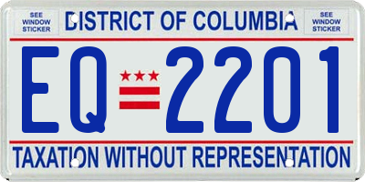 DC license plate EQ2201