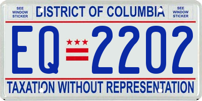 DC license plate EQ2202