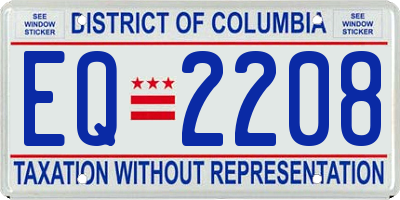 DC license plate EQ2208