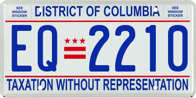 DC license plate EQ2210