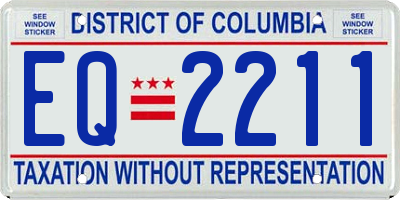 DC license plate EQ2211