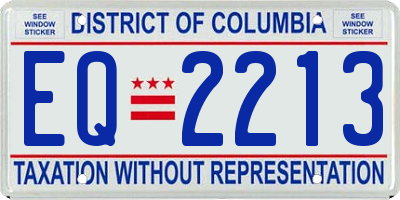 DC license plate EQ2213
