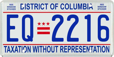 DC license plate EQ2216