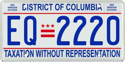 DC license plate EQ2220
