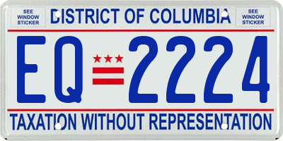 DC license plate EQ2224