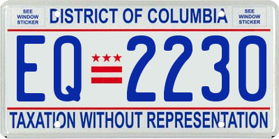 DC license plate EQ2230
