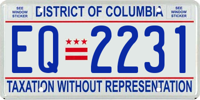 DC license plate EQ2231