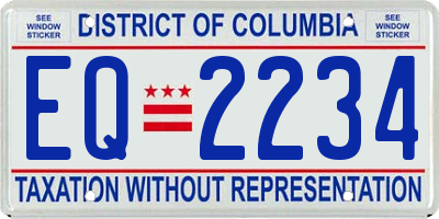 DC license plate EQ2234
