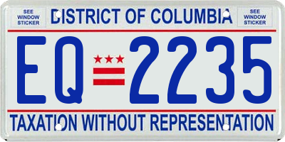 DC license plate EQ2235
