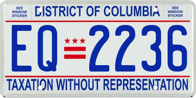 DC license plate EQ2236