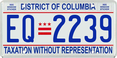 DC license plate EQ2239