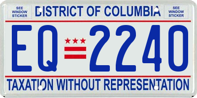 DC license plate EQ2240
