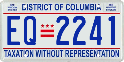 DC license plate EQ2241