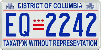 DC license plate EQ2242
