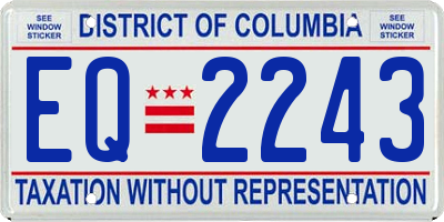 DC license plate EQ2243