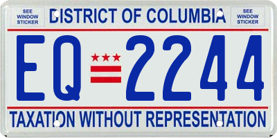 DC license plate EQ2244