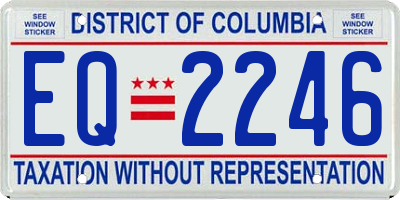 DC license plate EQ2246