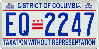 DC license plate EQ2247