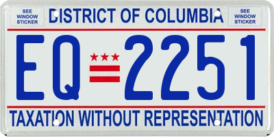 DC license plate EQ2251