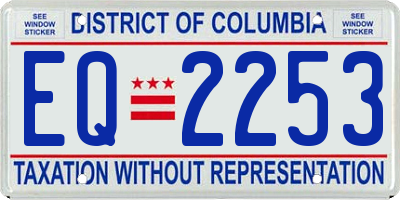 DC license plate EQ2253