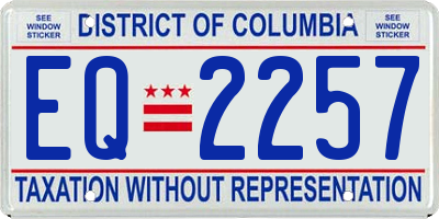 DC license plate EQ2257