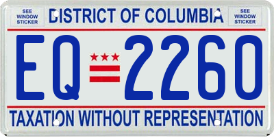 DC license plate EQ2260